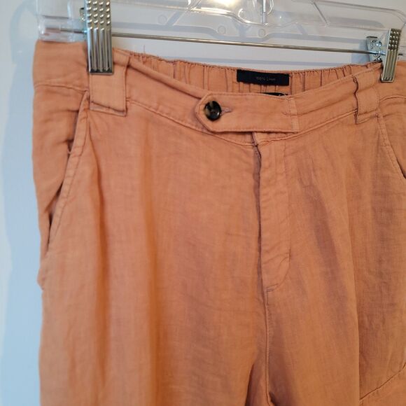 Rachel Roy Womens Linen Pants Size Medium Orange Cargo Coastal Y2K Hip Hop - Picture 3 of 7